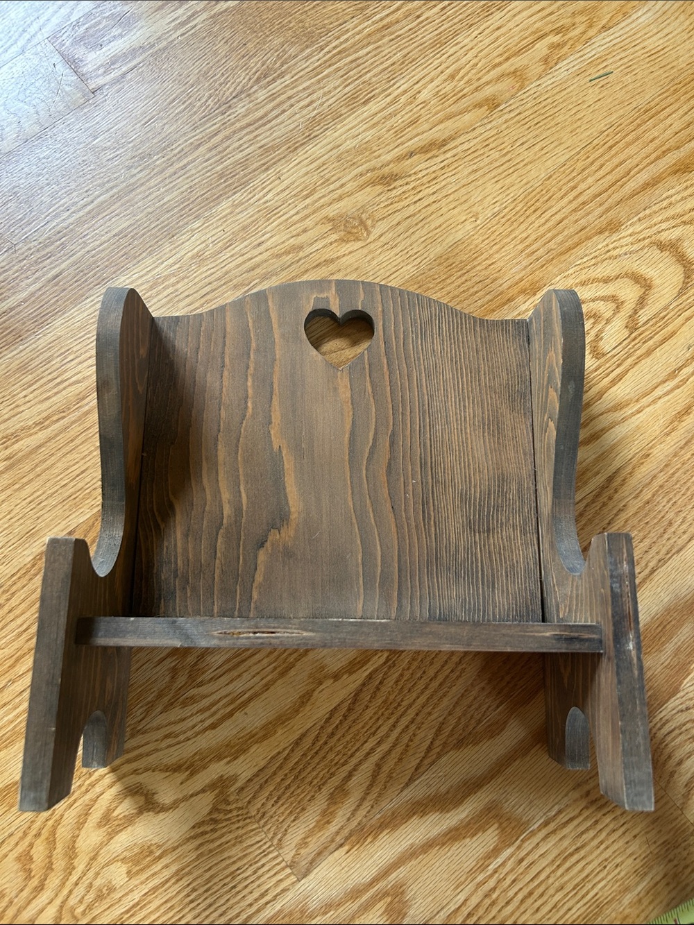 Rustic Brown Wooden Wall Shelf with Heart Cutout